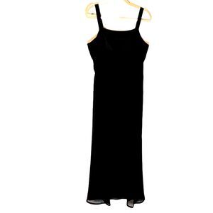 Adrianna Papell Ocassions Gown 14 Black Maxi Evening Formalwear Retro Glam Chic